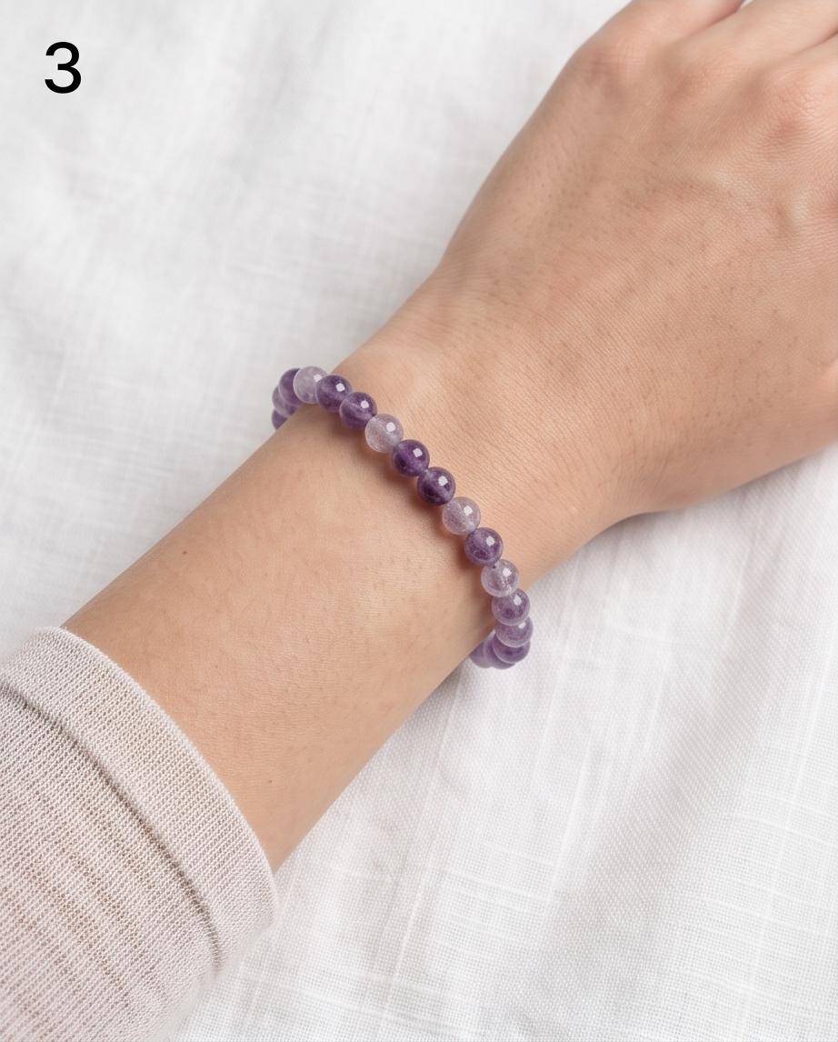 Lavendel Amethyst Edelstein Armband (4mm)