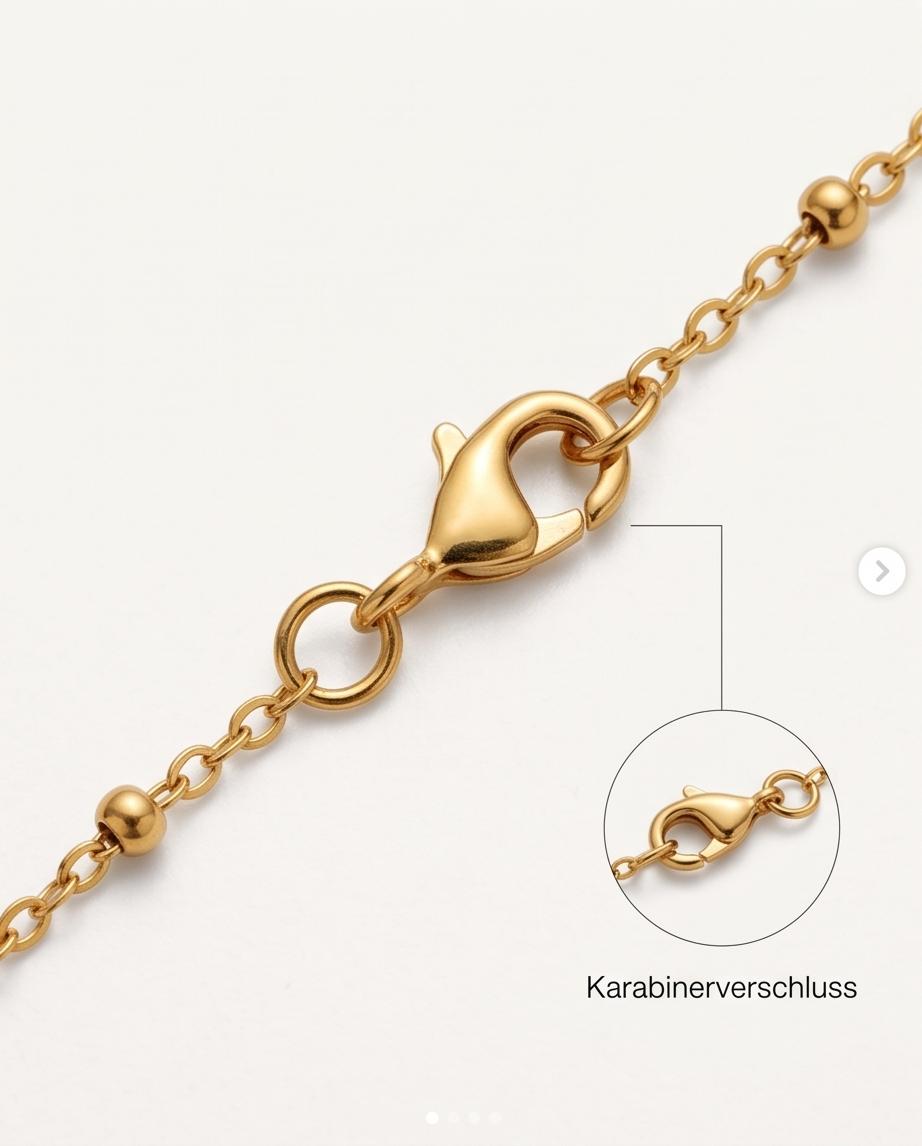 Satellitenkette mit rechteckigem Anhänger Sonne & Mond
