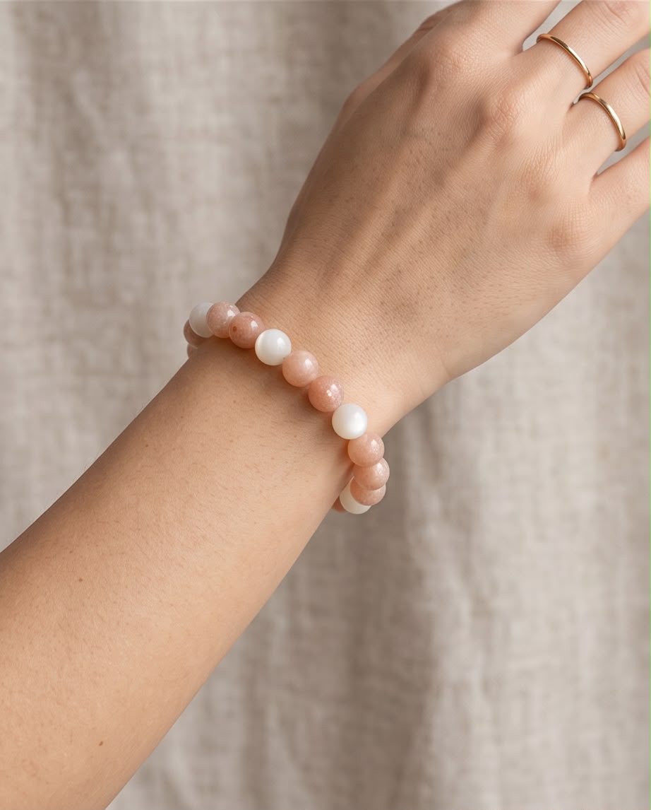 Pastell Mondstein Edelstein Armband