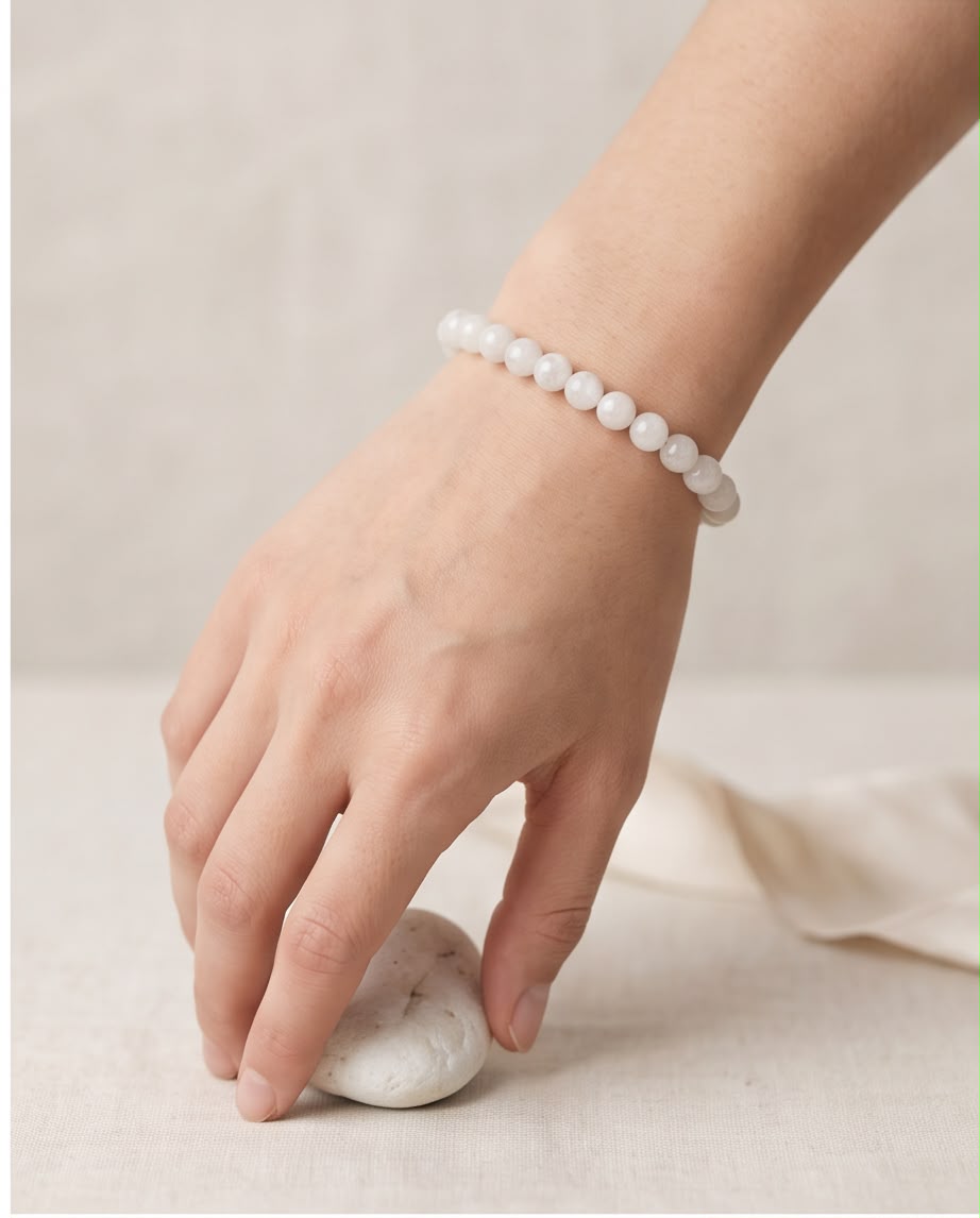 Mondstein weiß Edelstein Armband