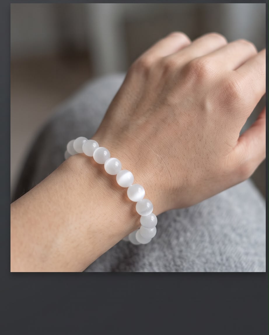 Selenit Edelstein Armband