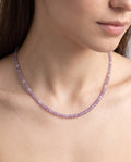 Lavendel Amethyst Edelstein Kette facettiert mit 925 Silberverschluss