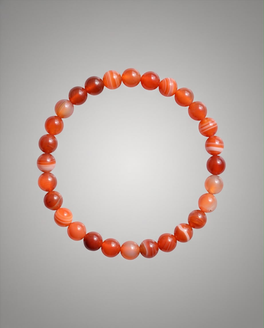 Karneol weiß gemasert Edelstein Armband