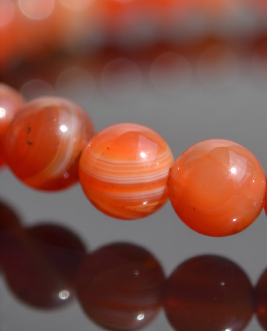 Karneol weiß gemasert Edelstein Armband