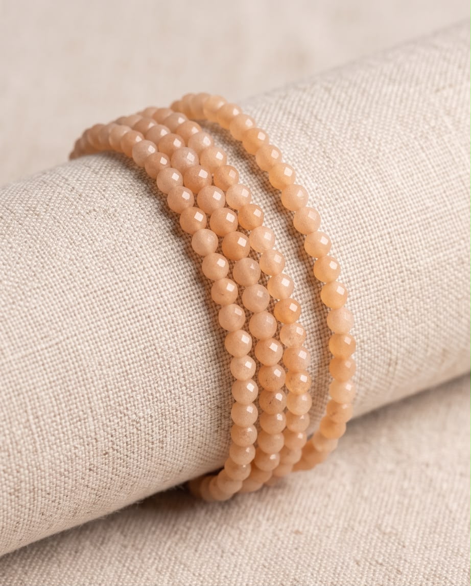 Pfirsich Mondstein Edelstein Armband facettiert