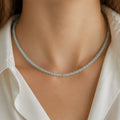 Aquamarin Edelstein Kette mit 925 Silberverschluss