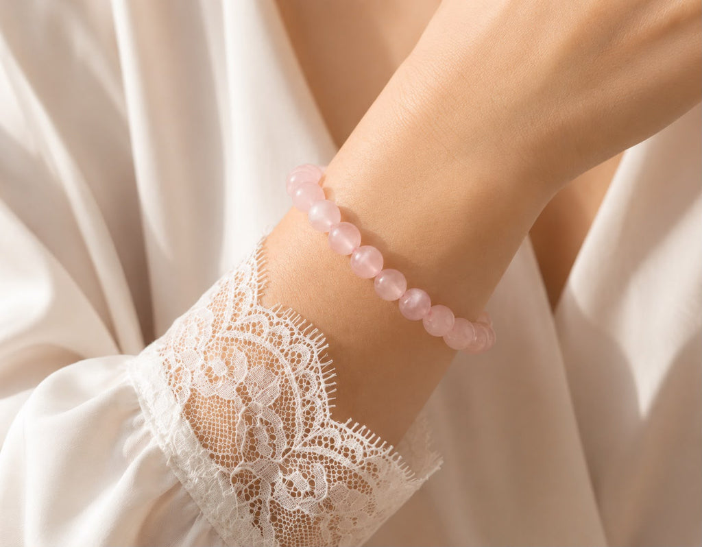Rosenquarz Edelstein Armband