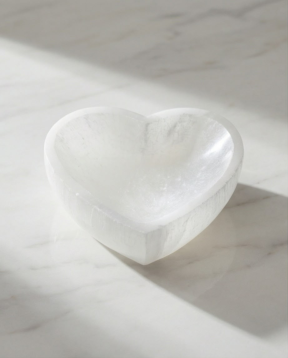 Selenit Herzschale klein