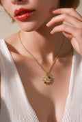 Kette mit Sonne / Mond Anhänger Cubic Zirkonia