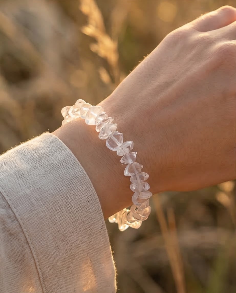 Bergkristall Edelstein Splitter Armband