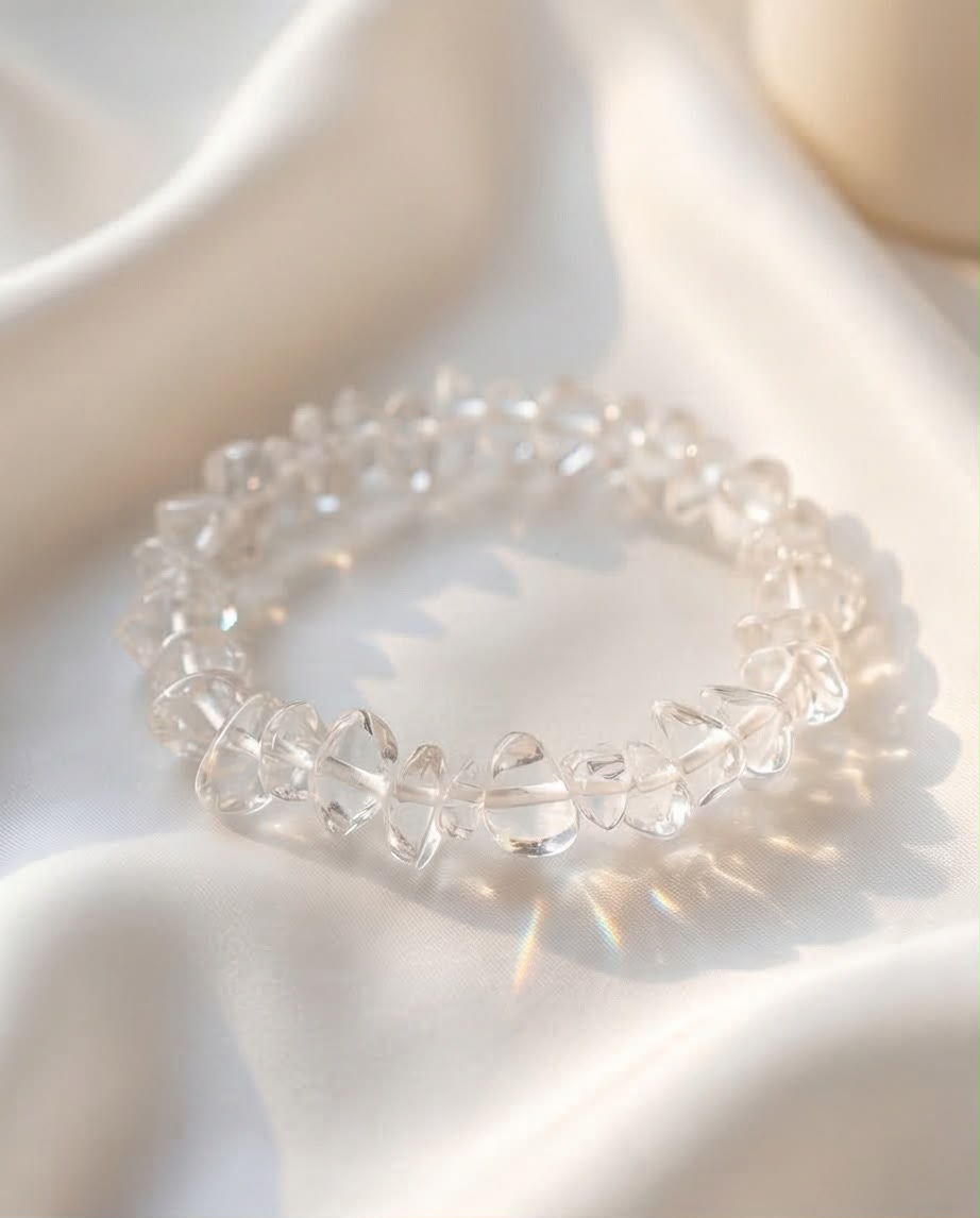 Bergkristall Edelstein Splitter Armband