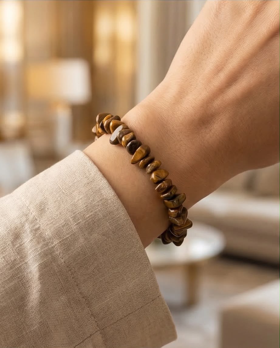 Tigerauge Edelstein Splitter Armband