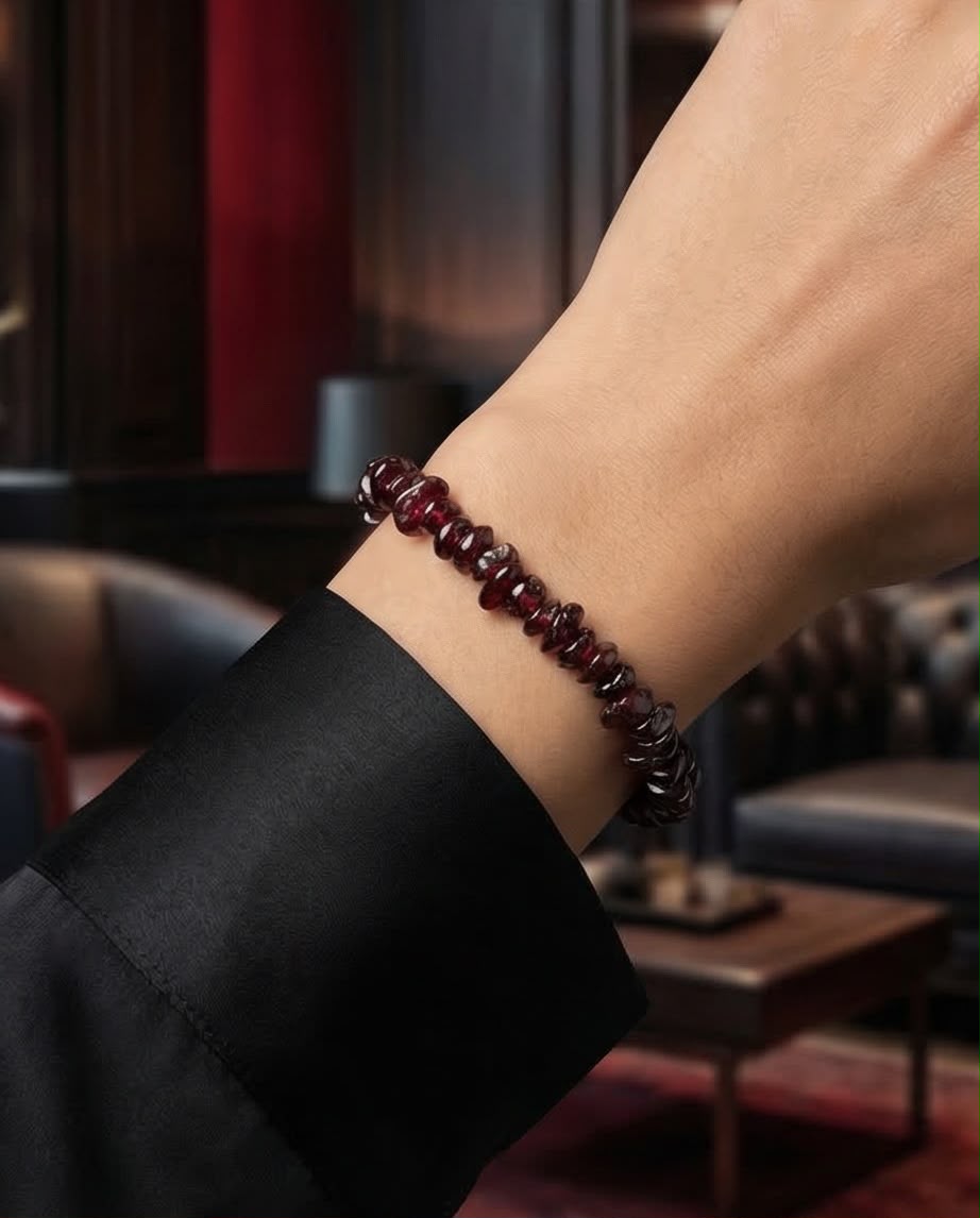 Granat Edelstein Splitter Armband