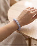 Blauer Calzedon (Blauer Spitzenachat / Blue Lace Agate) Edelstein Nugget Armband