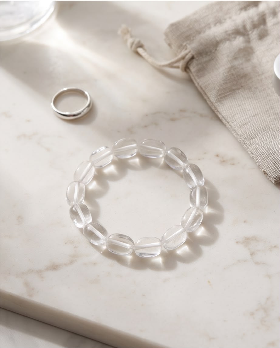 Bergkristall Edelstein Nugget Armband