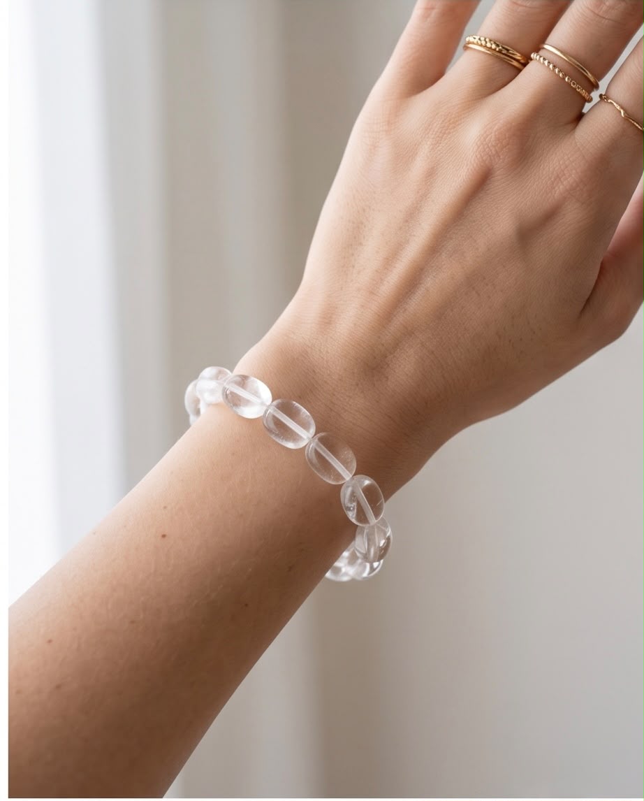 Bergkristall Edelstein Nugget Armband