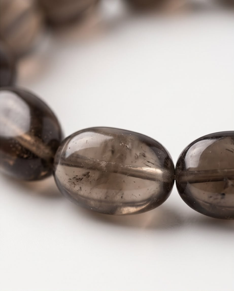 Rauchquarz Edelstein Nugget Armband