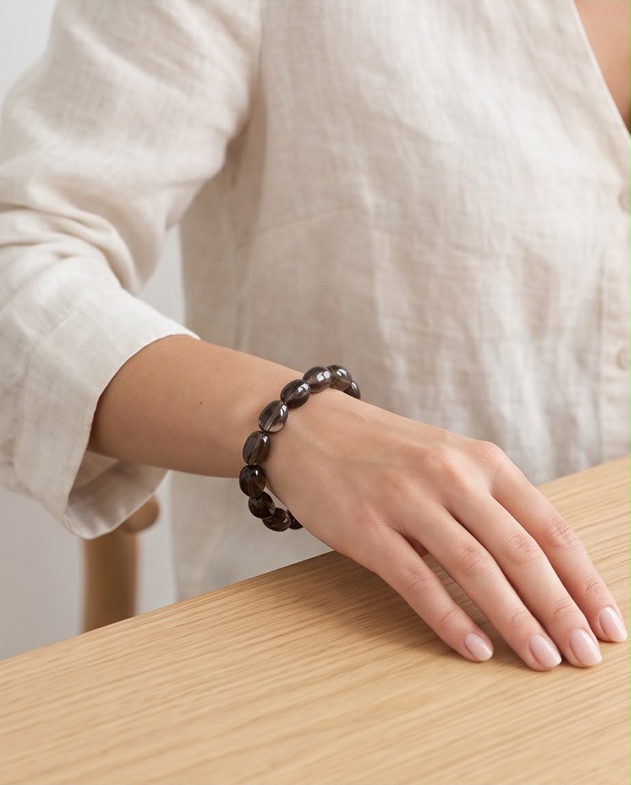 Rauchquarz Edelstein Nugget Armband
