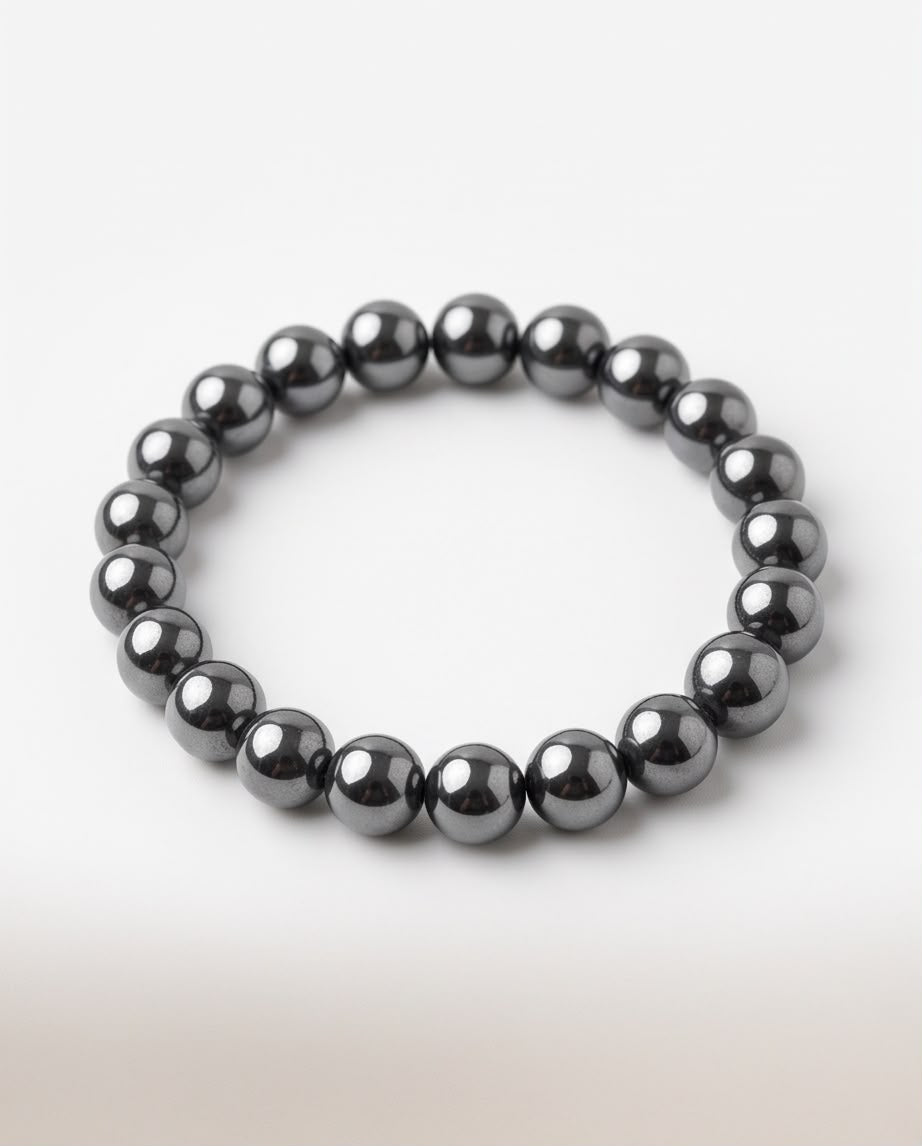 Hämatit Edelstein Armband Herren (8mm)