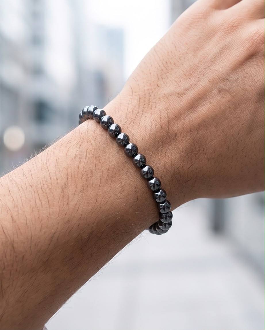 Hämatit Edelstein Armband Herren (6mm)