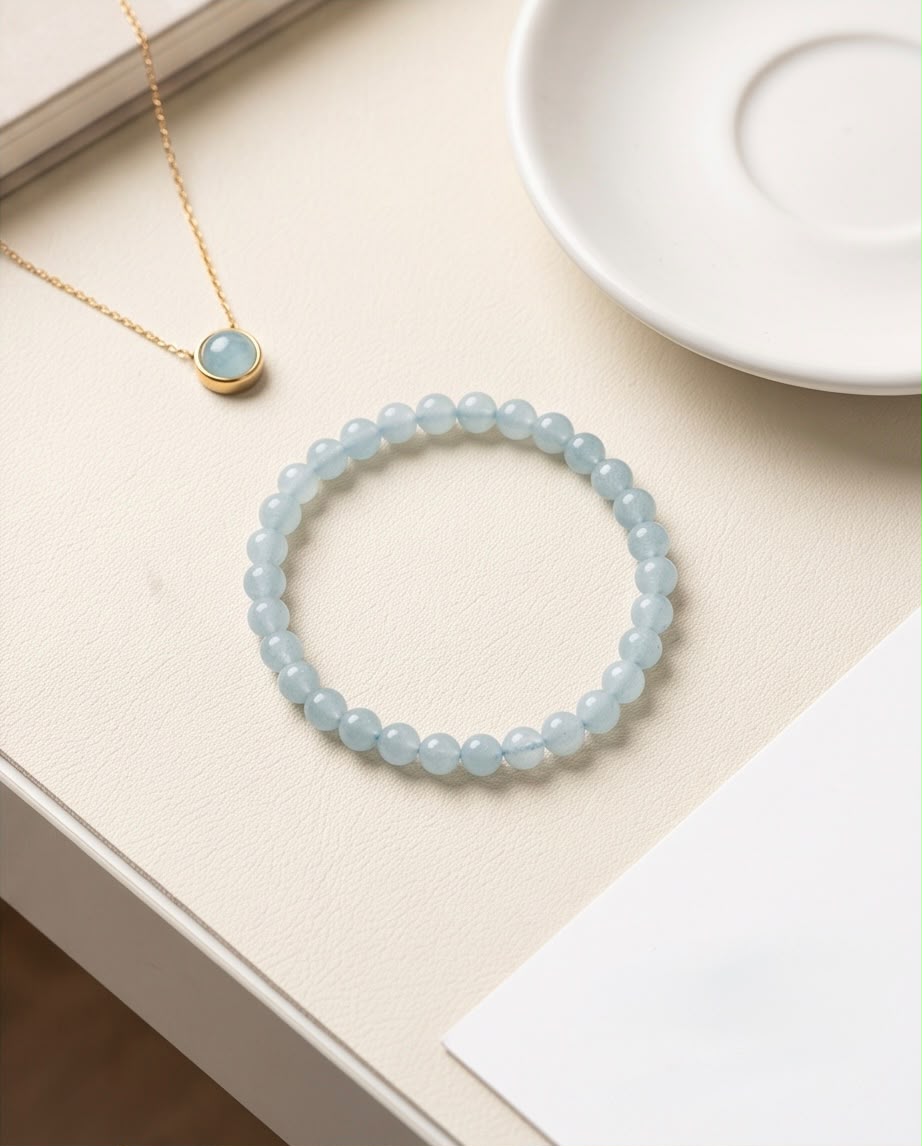 Aquamarin Edelstein Armband (4mm)