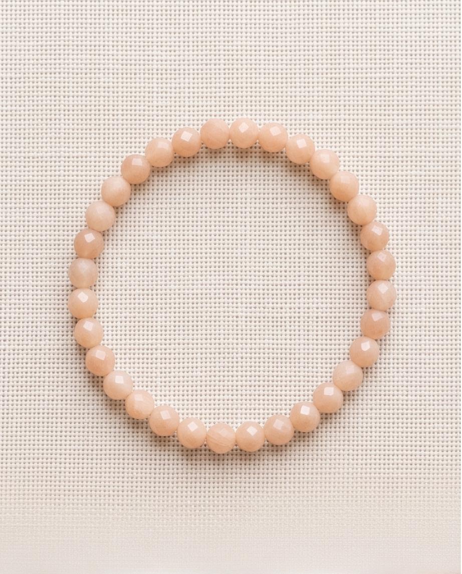 Pfirsich Mondstein Edelstein Armband facettiert