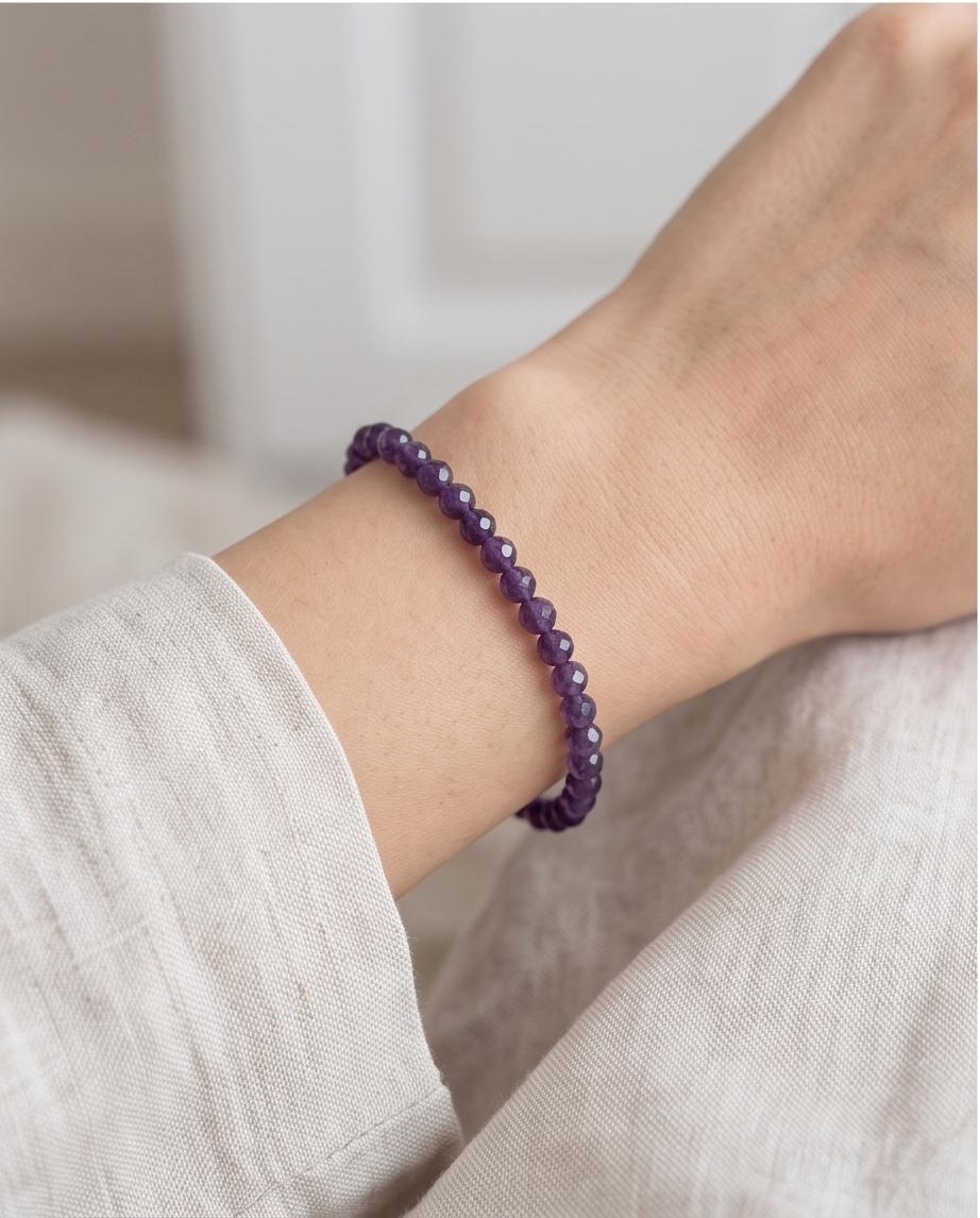 Amethyst Edelstein Armband facettiert (dunkel)