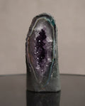 Amethyst Kathedralen Druse mit Achat Chalcedonbänderung aus Brasilien