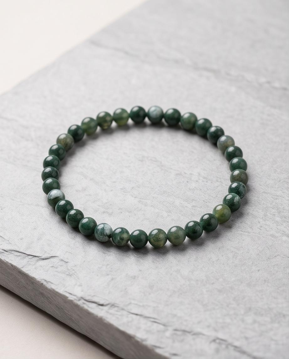Moosachat Edelstein Armband